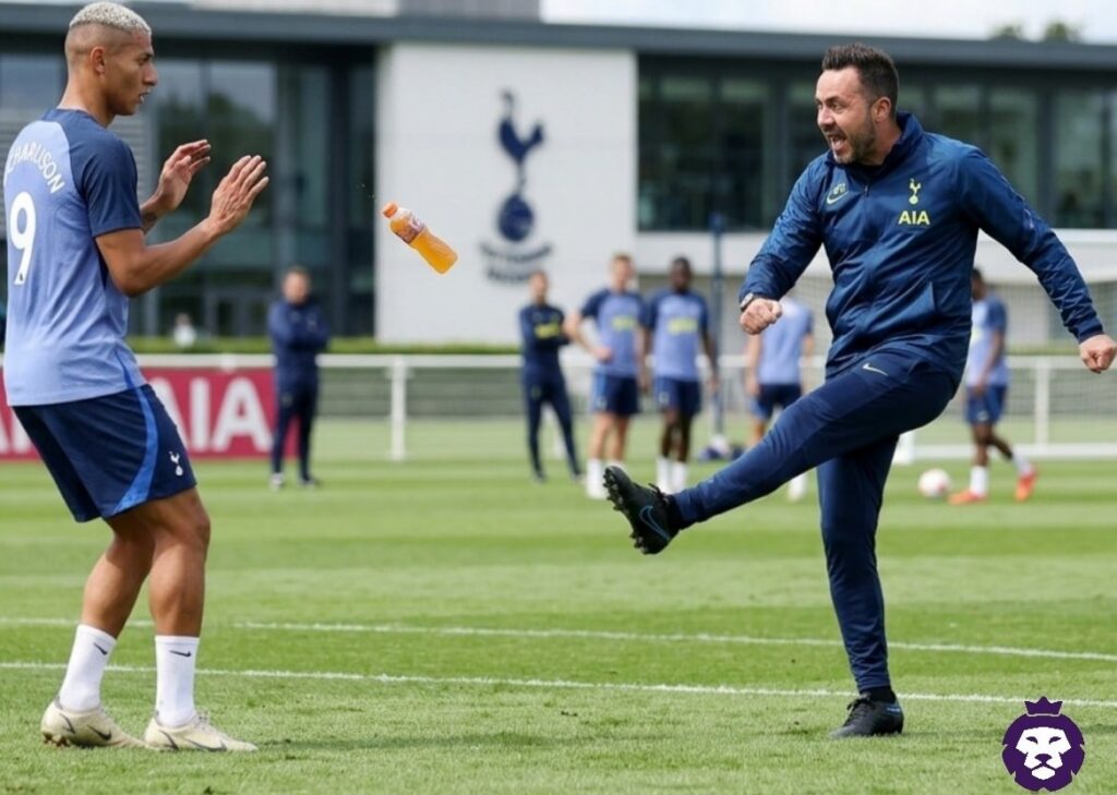 Richarlison (Stânga) și Roberto De Zerbi (Dreapta)(sursa: facebook)