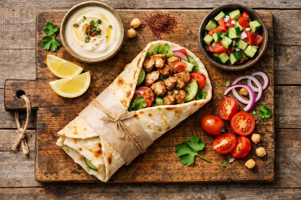 Adori șaorma, dar te ferești de fast-food? Pregătește o șaorma acasă, cu carne adevărată, legume proaspete și sosuri sănătoase