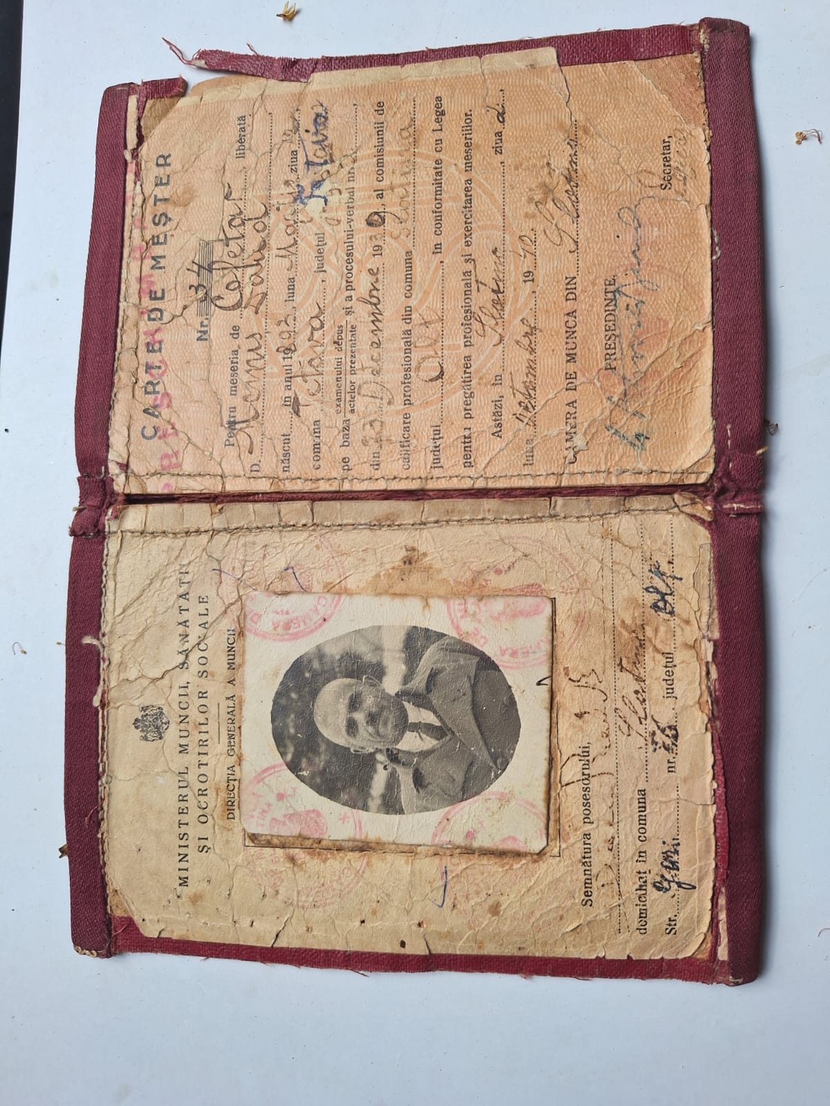 Acte de identitate din perioada Regală (sursa: arhiva personală Fam. Memish)