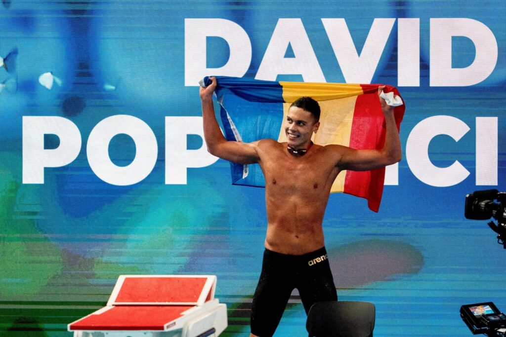 De la „doar antrenament” la medalie. David Popovici doboară recordul național la Trofeo Settecolli