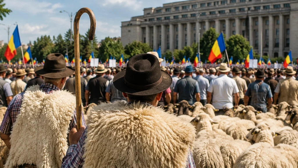 Tensiuni la protestul crescătorilor de ovine. Jandarmeria a intervenit după ce gardurile au fost forțate