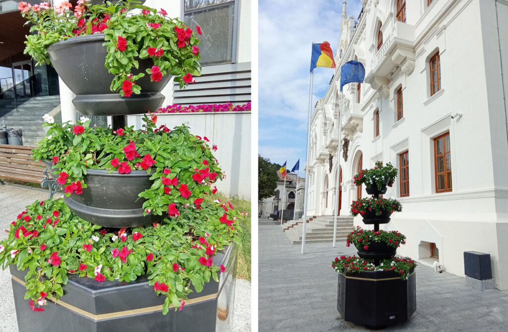 Jardiniere la Galați. Cât a plătit Primăria pentru cele șase modele montate în centrul orașului