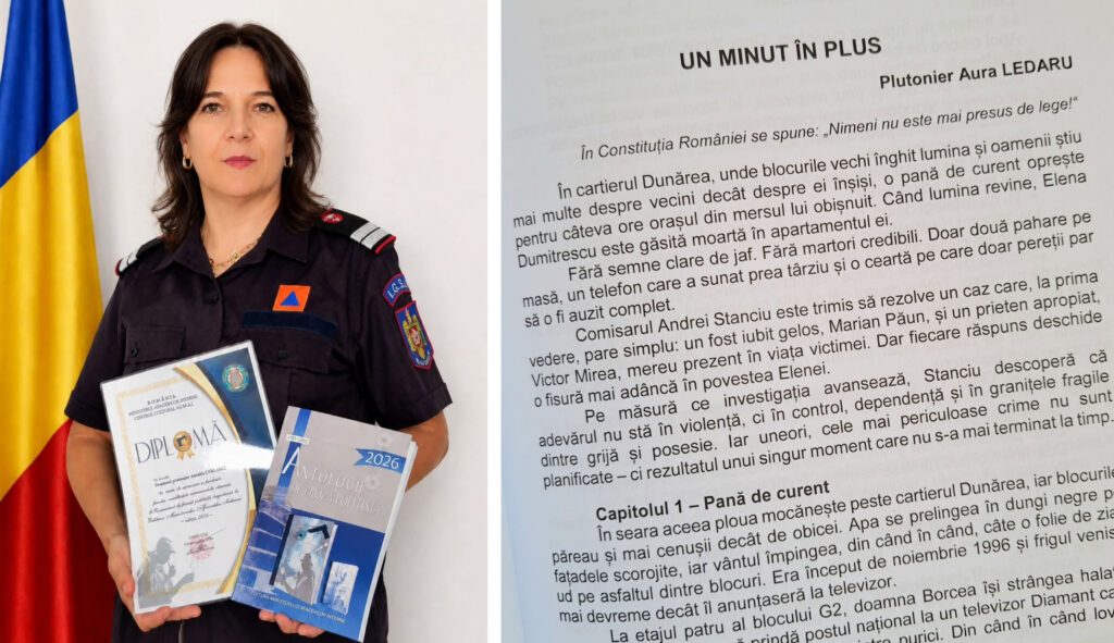 O salvatoare cu talent literar: Aurelia Ledaru de la ISU Galați a câștigat concursul de proză al MAI