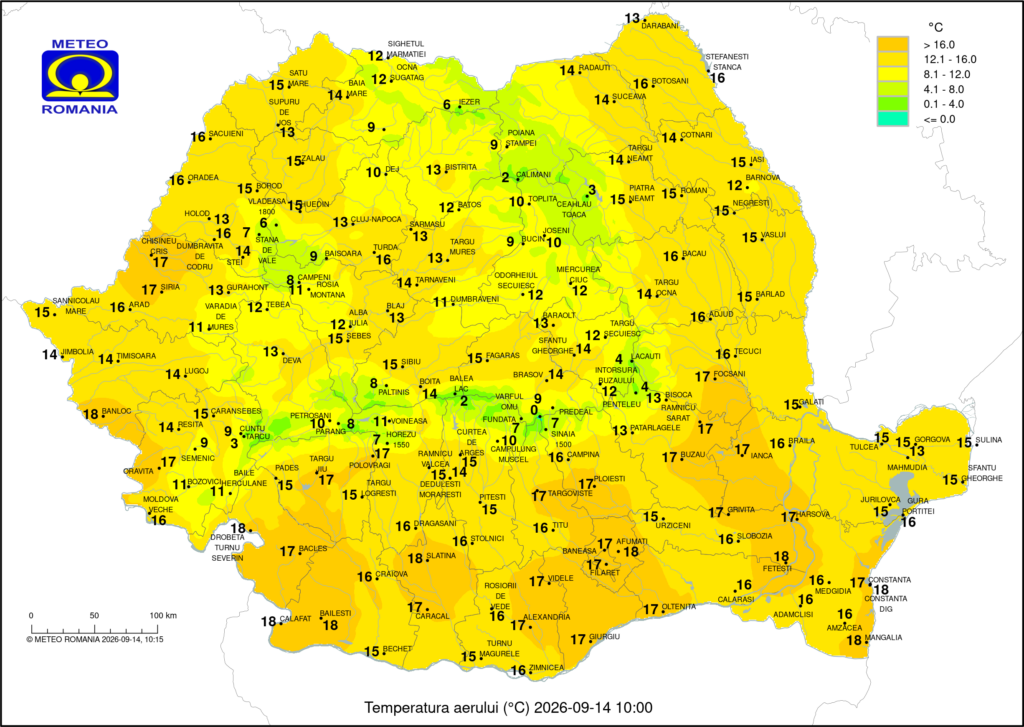 România, între zile calde și episoade de ploaie. Cum evoluează vremea în perioada 14–20 septembrie