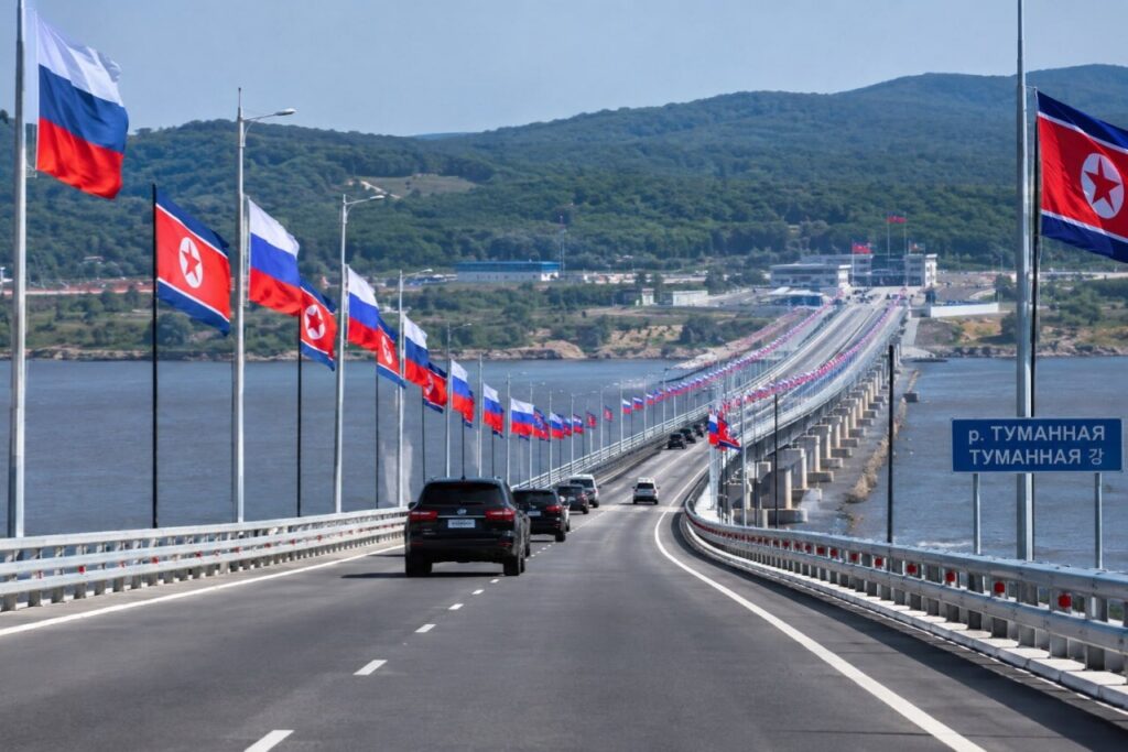 Rusia și Coreea de Nord au deschis primul pod rutier dintre cele două țări
