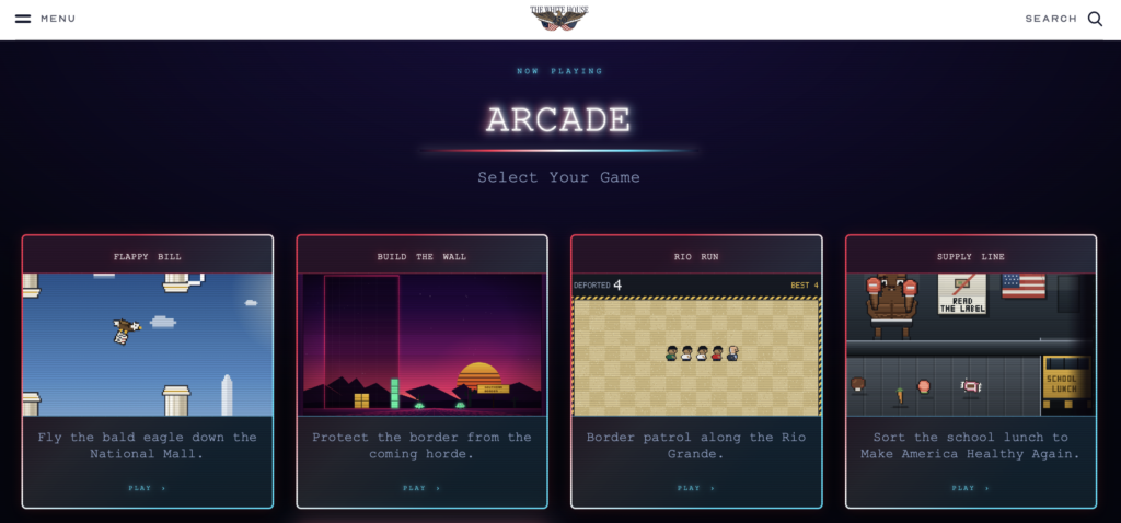Compania Tetris acuză Administrația Trump de plagiat din cauza unui joc disponbil pe site-ul Casei Albe