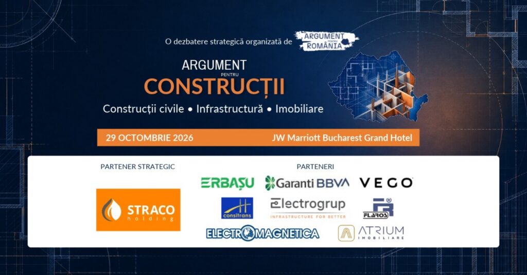 Ce se întâmplă cu proiectele de infrastructură după finalizarea PNRR? Evenimentul „Argument pentru Construcții” are loc joi, 29 octombrie