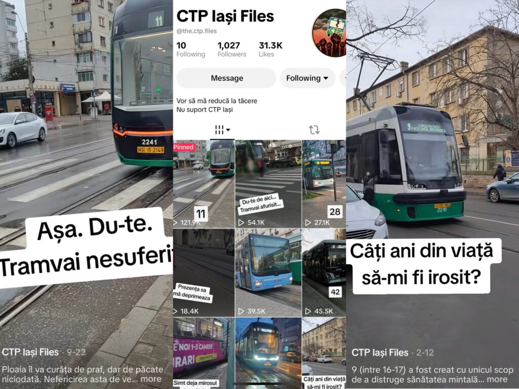 Nemulțumirile ieșenilor față de întârzierile CTP au ajuns pe TikTok. Un cont anonim ironizează transportul public. Compania vorbește despre posibile p...